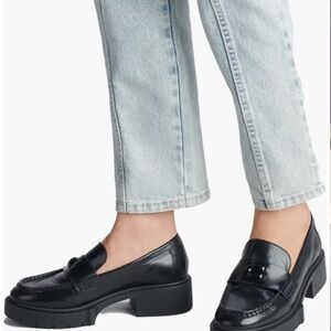 COACH Black Leather Loafers